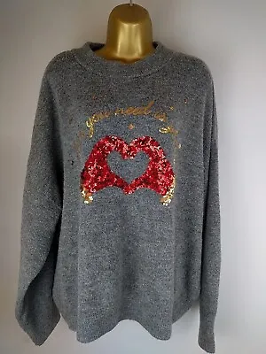 Buy H&m Stunning  All You Need Is Gloves  Christmas Jumper Size Xl-18-20-22 In Vgc. • 9.50£