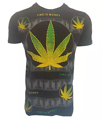 Buy Men’s Leaf T Shirts Weed Cannabis Top Urban Hip Hop Shirt Tee Marijuana Ganja • 15.75£