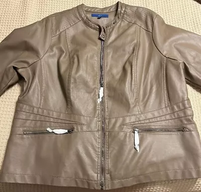 Buy New Apt. 9 Women's Brown Imitation Leather Spring Jacket- Size 1x • 56.65£