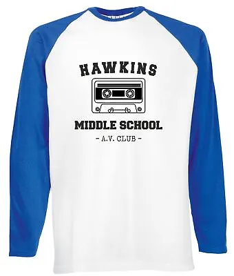 Buy Hawkins Middle School AV Club Long Sleeve Baseball Shirt Eleven • 15.99£