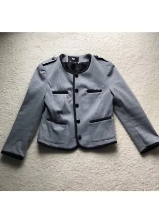 Buy Super Cute New Gray & Black Marching Band Style Military Look Blazer Jacket H&M • 13.38£