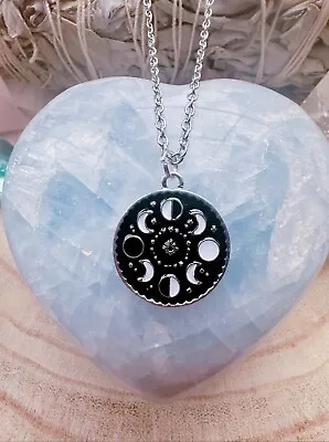 Buy Moon Phase Necklace, Moon Necklace, Witchy Necklace, Goth, Witchy Jewellery • 7.99£