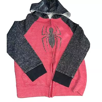 Buy Marvel Spider-Man Hoodie Kids Sz Large Spidey Suit Costume Full Zip Pockets • 13.74£