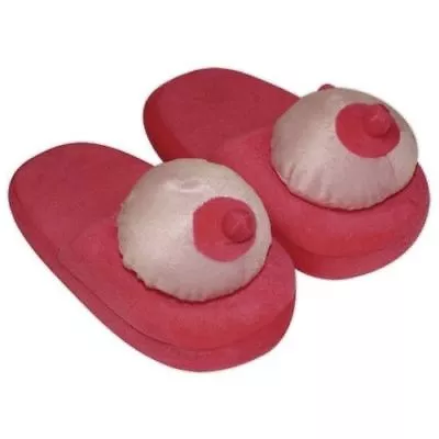 Buy BOOBS SLIPPERS Breasts Plush PINK Stag Night Fun Birthday GIFT For Men UK • 14.95£