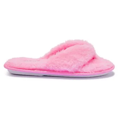 Buy Ladies Womens Indoor Warm Slip On Flat Toe Post Fluffy Sofy Slippers Sliders Siz • 8.95£
