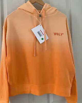 Buy WSLY Hoodie Dip Dyed Peach Size M, New • 20£