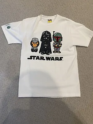 Buy Bape X Star Wars Baby Milo Vader & Fett  Tee Shirt Uk Small • 50£