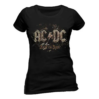 Buy Ladies ACDC Rock Or Bust Licensed Hard Rock Heavy Metal Tee T-Shirt Women • 15.99£