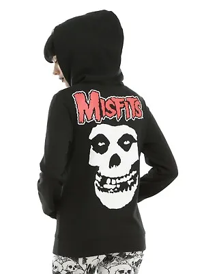 Buy Misfits Juniors Red Plaid Cowl Fiend 138 Black Hoodie New XL • 19.20£