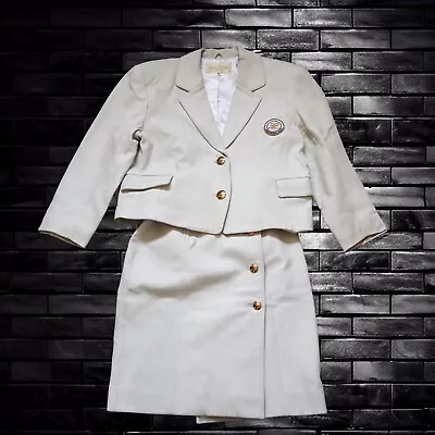 Buy Courreges Leather Jacket Skirt Set Of Two Ensemble Iconic Logo Woman White Suit • 236.02£