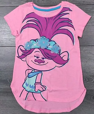 Buy Trolls Shirt Girls Medium 7-8 Pink T-Shirt Short Sleeve Tee Cute Movie Gift • 9.32£