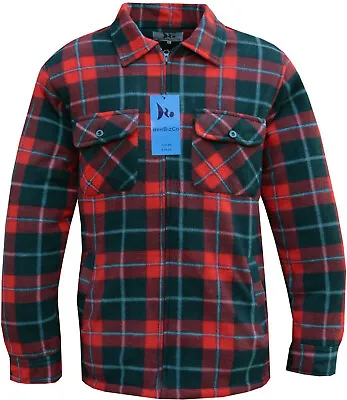 Buy Mens Fleece Padded Lumberjack Shirt Jacket Fur Lined Sherpa Winter Warmer M-5XL • 16.99£