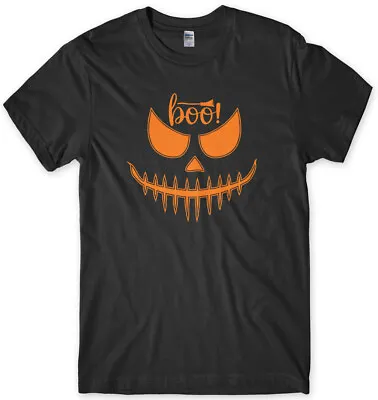 Buy Boo Pumpkin Face Halloween Mens Funny Unisex T-Shirt • 11.99£