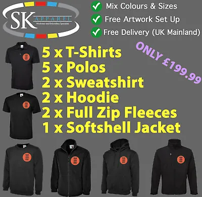Buy Starter Embroidery Company Logo Workwear Hoodie Polo Shirt Uniforms Customised • 199.99£