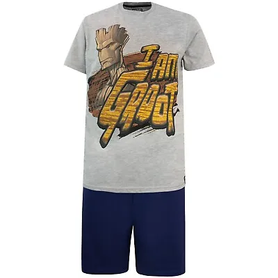 Buy Groot Guardians Of The Galaxy Marvel Pyjamas Adults Groot PJ Set Grey Navy Blue • 23.99£