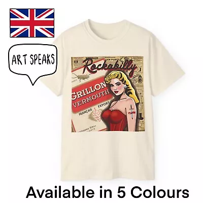 Buy Rockabilly Retro Pin Up Girl T-Shirt Men Unisex 40s 50s Old School Trad Tattoo • 15.99£