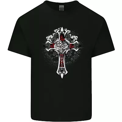 Buy Steampunk Cross Gothic Heavy Metal Biker Mens Cotton T-Shirt Tee Top • 7.99£