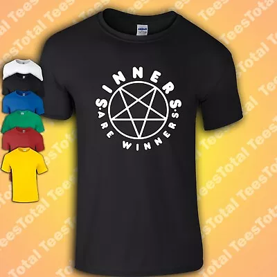 Buy Sinners Are Winners T-Shirt | Satanic Panic | Devil | Funny | Metal | Rock • 15.29£