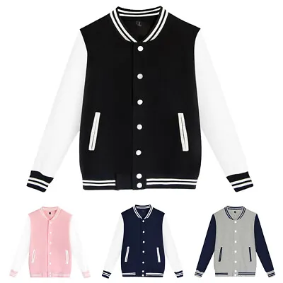 Buy Unisex Baseball Jacket Varsity College Uniform Women Sport Coat Mens Outwear Top • 11.38£