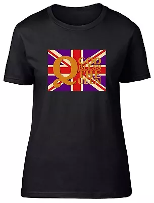 Buy God Bless The Queen 70th Platinum Jubilee Fitted Womens Ladies T Shirt Gift • 8.99£