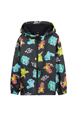 Buy Pokémon Kids Boys Hooded Raincoat Jacket All Over Print Full Zip Front • 21.49£
