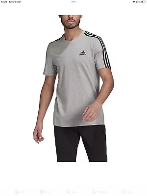 Buy Adidas Men's T-Shirt Original Short Sleeve 3 Stripe Essential California Tee • 12.99£