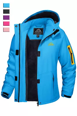 Buy Women's Winter Ski Jacket Waterproof Windbreaker Warm Fleece Lined Hoodie Coats • 55.18£