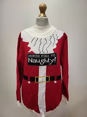 Buy Vv592 Womens Why Not Red White Santa Christmas Jumper Top Uk S-m Eu 36/38 • 11.99£