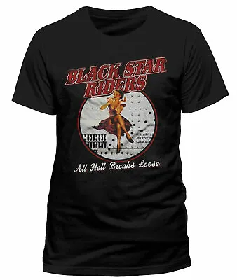 Buy Official Black Star Riders All Hell Breaks Loose Mens Black T Shirt  • 12.95£