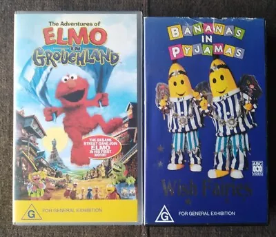 Buy BANANAS In PYJAMAS + ELMO IN GROUCHLAND: TWO RARE VHS VIDEOS - GOOD CONDITION • 11.07£