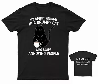 Buy My Spirit Animal Is A Grumpy Cat Who Slaps Annoying People T-Shirt • 13.95£