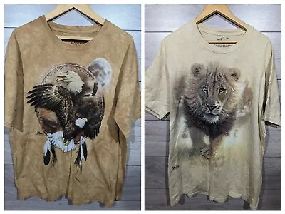 Buy 2 X The Mountain Brown Lion Eagle Tie Dye T-shirt XL Vintage • 29.99£