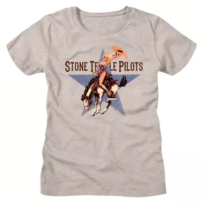 Buy Stone Temple Pilots Cowgirl Riding Bronco Women's T Shirt Rock Band Concert 2019 • 25.58£