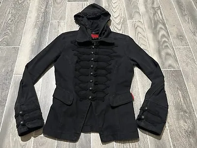 Buy Tripp NYC Jacket Marching Band Zip Jacket Women Medium Black Goth Hooded • 47.46£