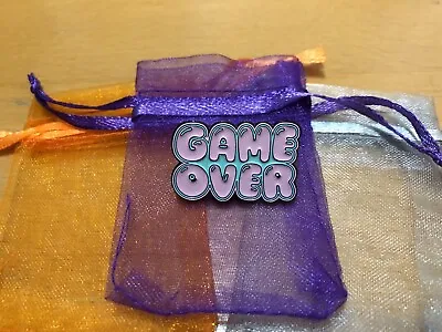 Buy Game Over Pink Enamel Pin Badge With Jewellery Bag • 2.40£