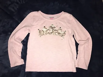 Buy TCP Childrens Place Pink Top Sweatshirt Golden Crown Girl 7/8 Soft Cozy Sweater  • 8£