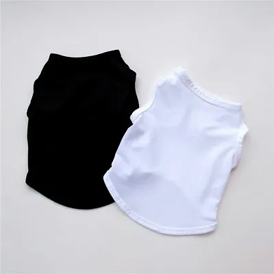 Buy Plain Pet Dog Cat Spring Summer Clothes T-Shirt Puppy Cotton Vest Coat Costumes • 4.19£