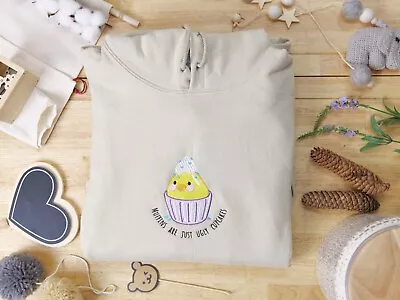 Buy Custom Embroidery Chick Cupcacke Embroidered Crewneck Sweatshirt/Hoodie/Shirt • 46.28£