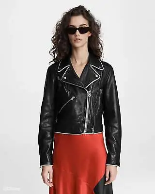 Buy Rag & Bone Cruella Leather Moto Jacket 100% Lamb Leather Disney $1295 Size Small • 843.68£
