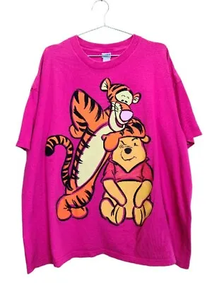 Buy Vintage 90's Disney Winnie The Pooh And Tigger T Shirt Pink Women's Size 4XL • 22.66£