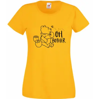 Buy Yellow T Shirt Winnie The Pooh Oh Bother Shirt 8-16 Casual Loungewear Women Lady • 9.49£