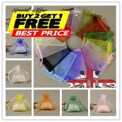 Buy 10-100Pcs Organza Gift Bags Wedding Party Favour Xmas Jewellery Candy Pouches • 1.78£