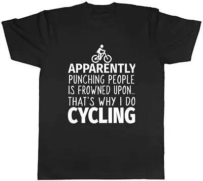 Buy Punching People Is Frowned Upon That Why I Do Cycling Men Unisex TShirt Tee • 8.99£
