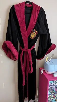 Buy Harry Potter Robe Gryffindor Womens One Size Black Robe Kimono Hooded • 8.69£
