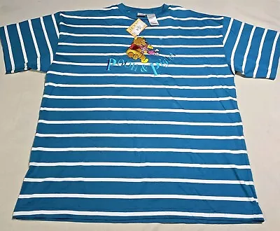 Buy Disney Pooh Piglet Vintage Blue Striped Shirt Size 2XL NWT  • 38.56£