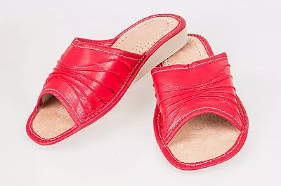 Buy Women`s/Ladies Leather Slippers Size:UK 3,4,5,6,7,8.Colors:Beige,Red, Brown • 10.99£