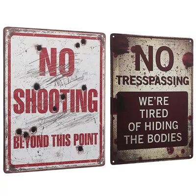 Buy  2 Pcs Private Property Warning Sign Painting Door Fence Wooden • 12.79£