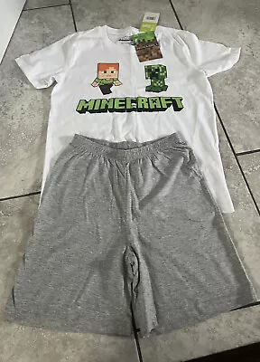 Buy Minecraft Pyjama T-Shirt Shorts Set Age 12 New • 8.50£