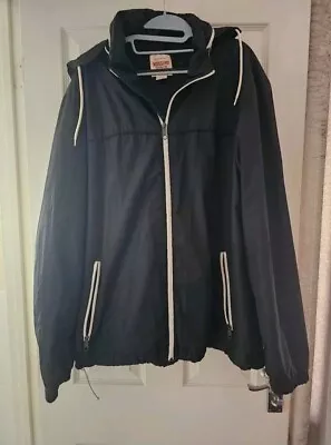 Buy Mossimo 2XL Black Rain Coat Thin Zip Up Zip Hood • 15£
