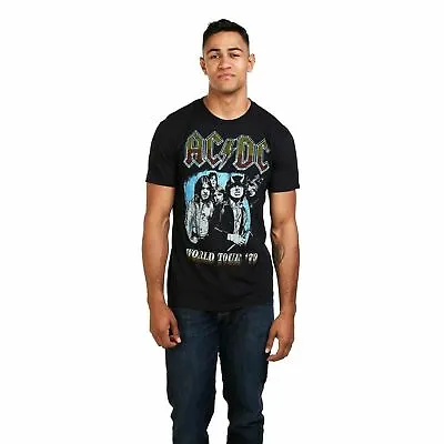 Buy AC/DC Mens T-shirt World Tour 79 Black S-XXL Official • 13.99£